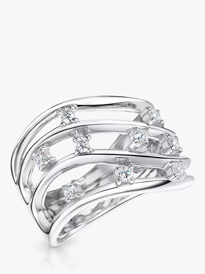 Jools by Jenny Brown four strand band ring silver - British product