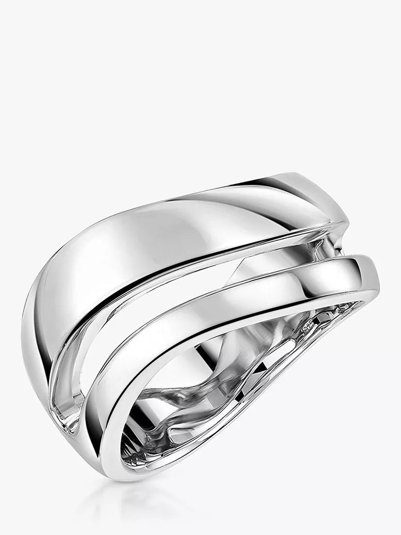 Jools by Jenny Brown double row wave ring silver (British brand)