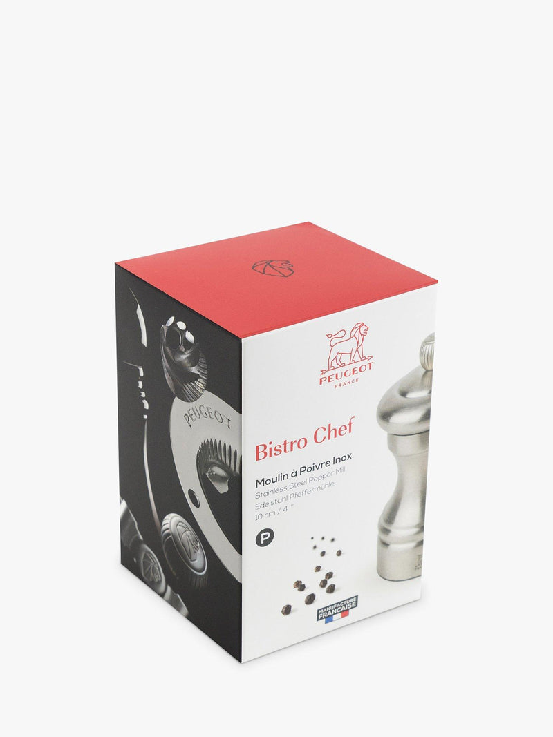 Peugeot Bistro Chef pepper mill 10cm silver, imported from the UK