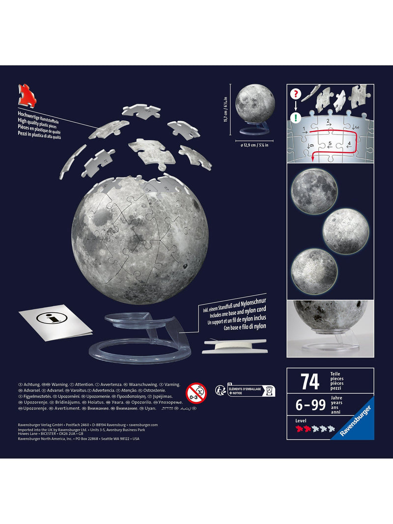 Ravensburger 3D Glow in the Dark Moon puzzle, imported from the UK