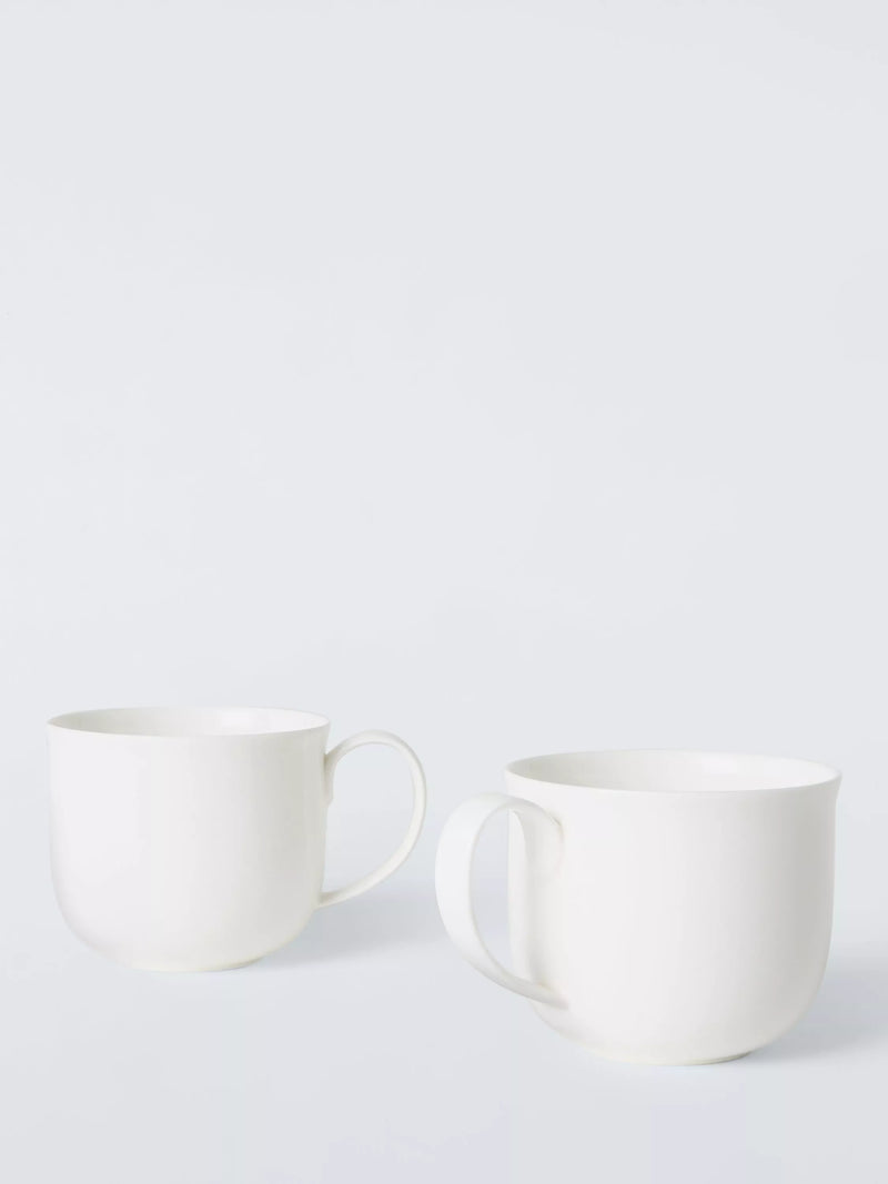 John Lewis Queensberry Hunt white bone china coffee mug set 380ml, UK version