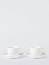 John Lewis John Lewis + Queensberry Hunt Cupola Bone China White Espresso Cup & Saucer, Set of 2, 95ml- Buy online at McGrocer