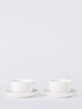 John Lewis John Lewis + Queensberry Hunt Cupola Bone China Cup & Saucer Set, 2-Piece, 280ml, White- Buy online at McGrocer
