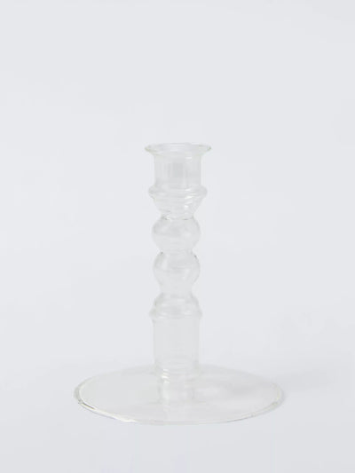 John Lewis John Lewis Glass Bobbin Candle Holder Clear H14 cm- Buy online at McGrocer