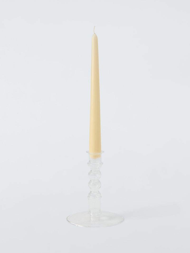 John Lewis clear glass bobbin candle holder H14 cm, UK version
