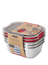 John Lewis black+blum Stainless Steel Microwaveable Rectangular Lunch Boxes Set of 3 600ml- Buy online at McGrocer
