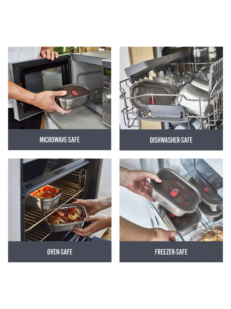 black+blum stainless steel square lunch box 1.4L - British product