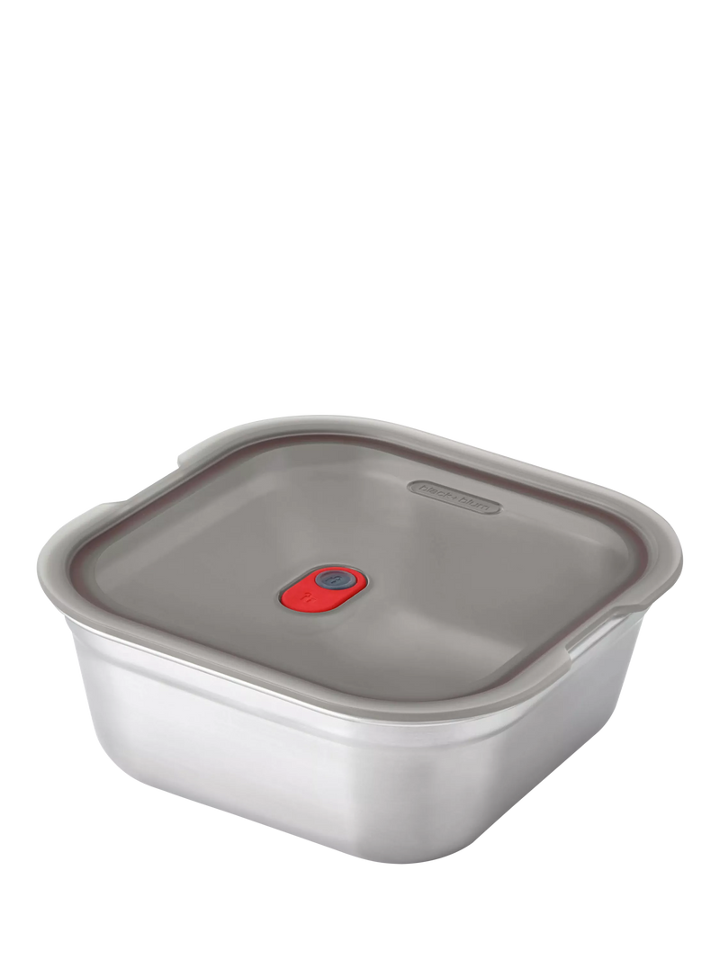 black+blum Stainless Steel Microwaveable Square Lunch Box 1.4L