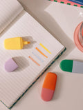 Pack of 4 mini highlighters in multiple colors, imported from the UK