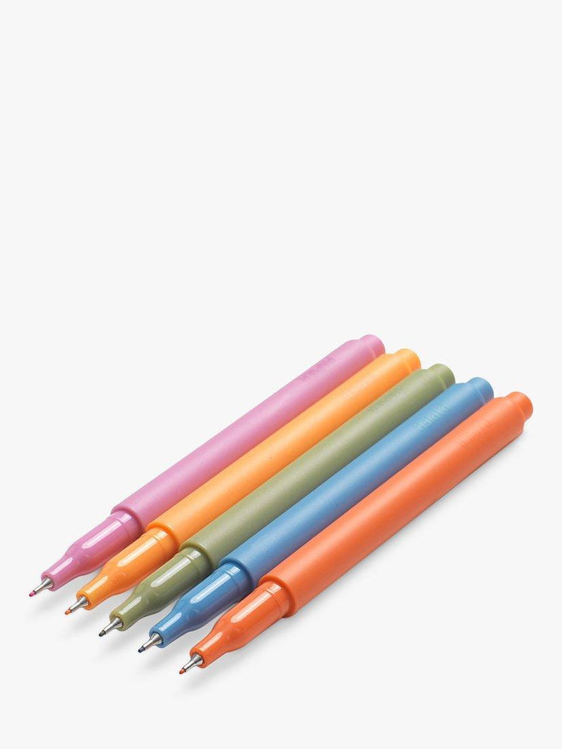 Papier fineliner pens multi-colour set of 5, imported from the UK