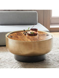 West Elm Drum Coffee Table Antique Brass UK version