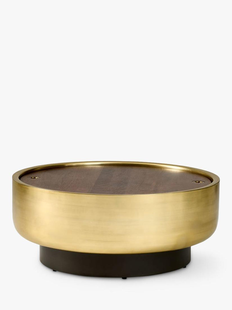 West Elm Drum Coffee Table Antique Brass UK version