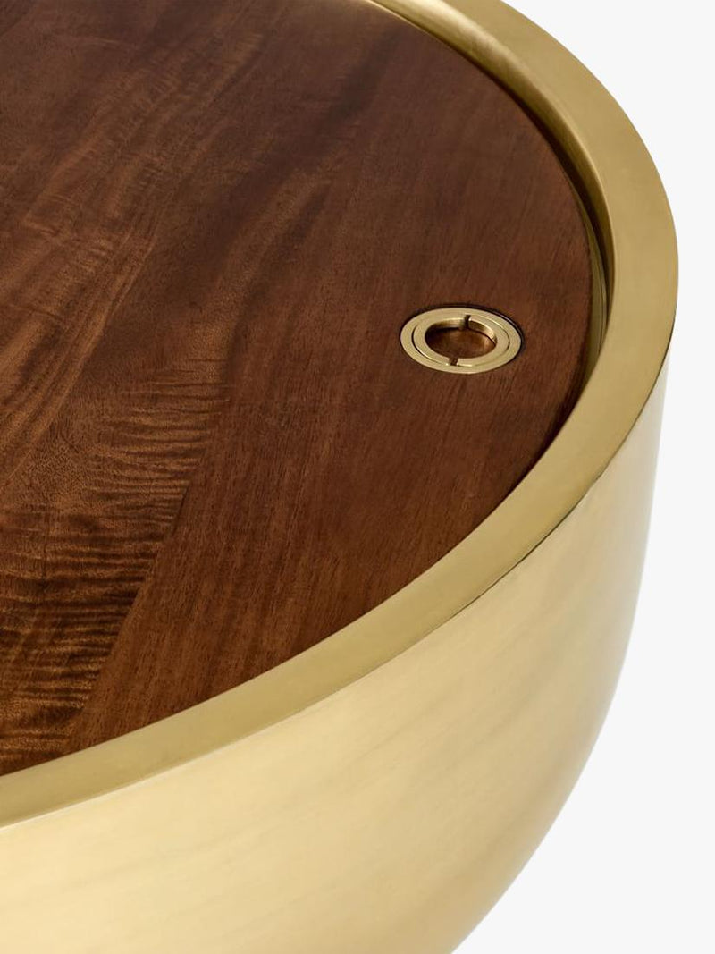 West Elm Drum Coffee Table Antique Brass UK version