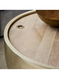 West Elm Drum Coffee Table Antique Brass UK version