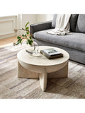 West Elm lava stone coffee table white 76cm, UK version