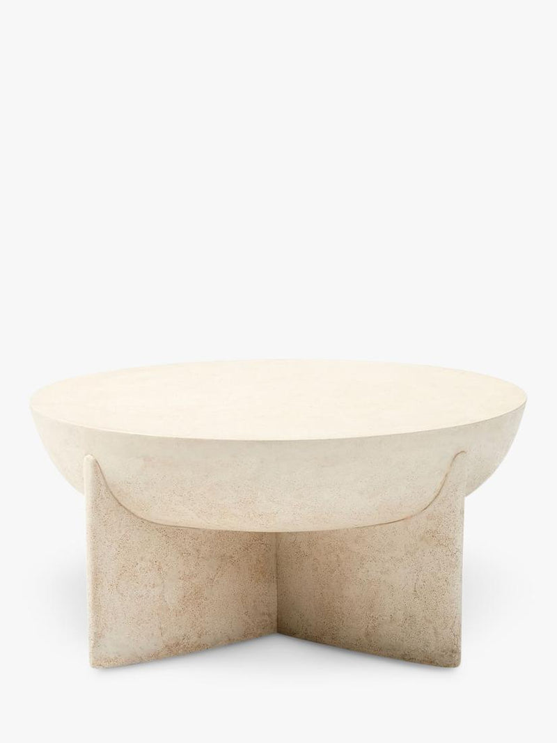 West Elm lava stone coffee table white 76cm, UK version