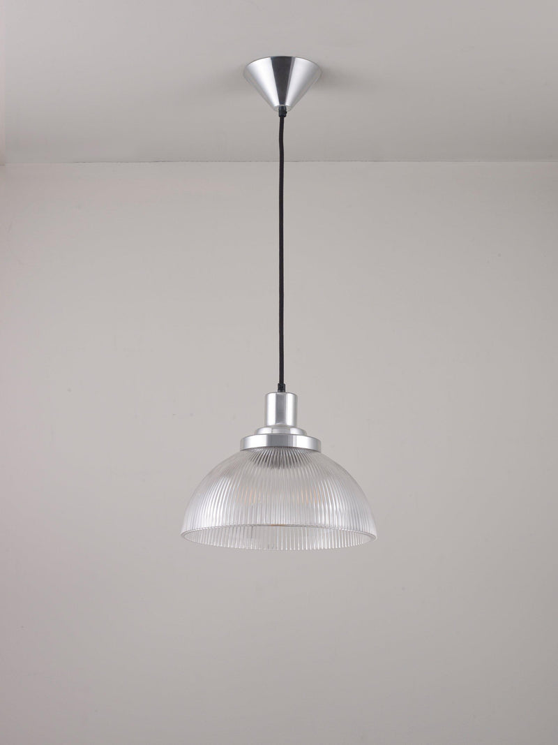 Original BTC prismatic glass pendant light clear, imported from the UK