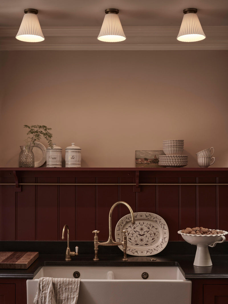 Original BTC Hector Pleat bone china ceiling light natural, UK version