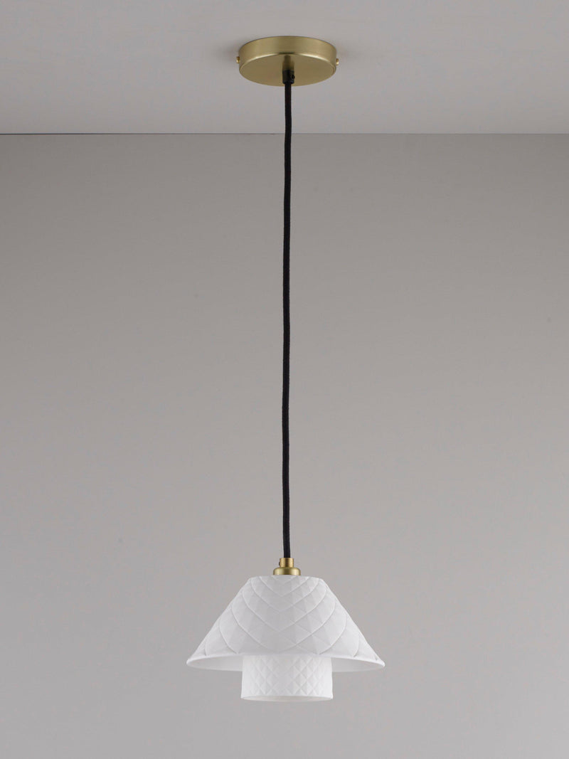 Original BTC Oxford double bone china shade pendant light, UK version