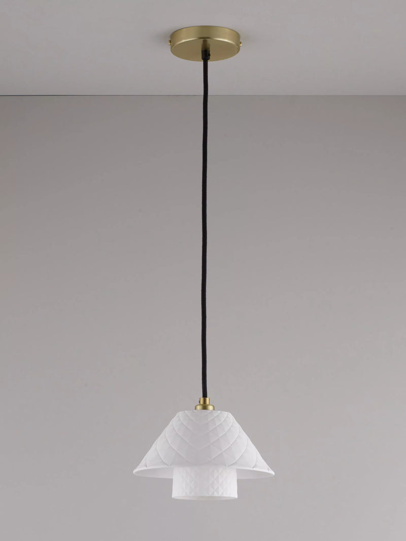 Original BTC Oxford double bone china shade pendant light, UK version