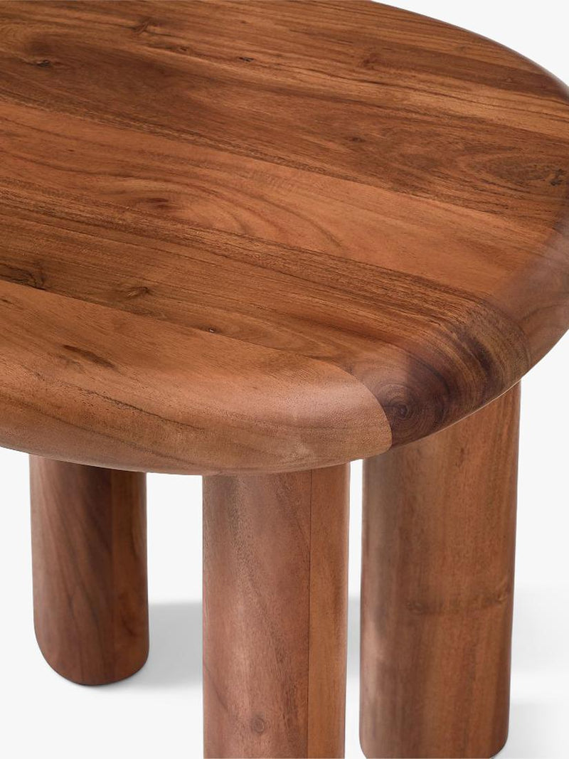 West Elm Cannellini acacia wood side table cool walnut, UK version