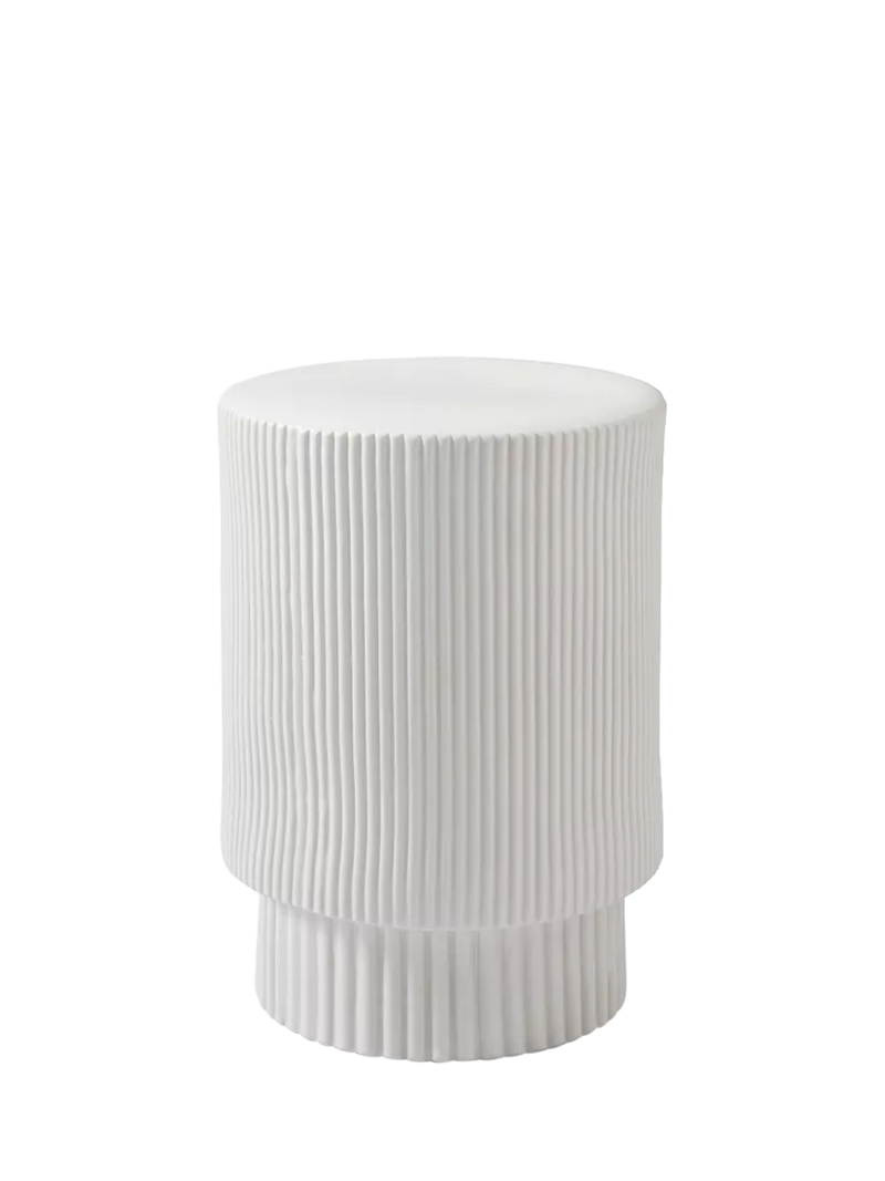 West Elm fluted earthenware side table white, UK version