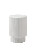 West Elm fluted earthenware side table white, UK version
