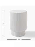 West Elm fluted earthenware side table white, UK version