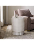 West Elm fluted earthenware side table white, UK version