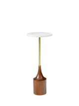John Lewis West Elm Hudson Drinks Side Table, White/Walnut- Buy online at McGrocer
