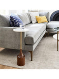 West Elm Hudson side table with marble top and walnut base, UK version