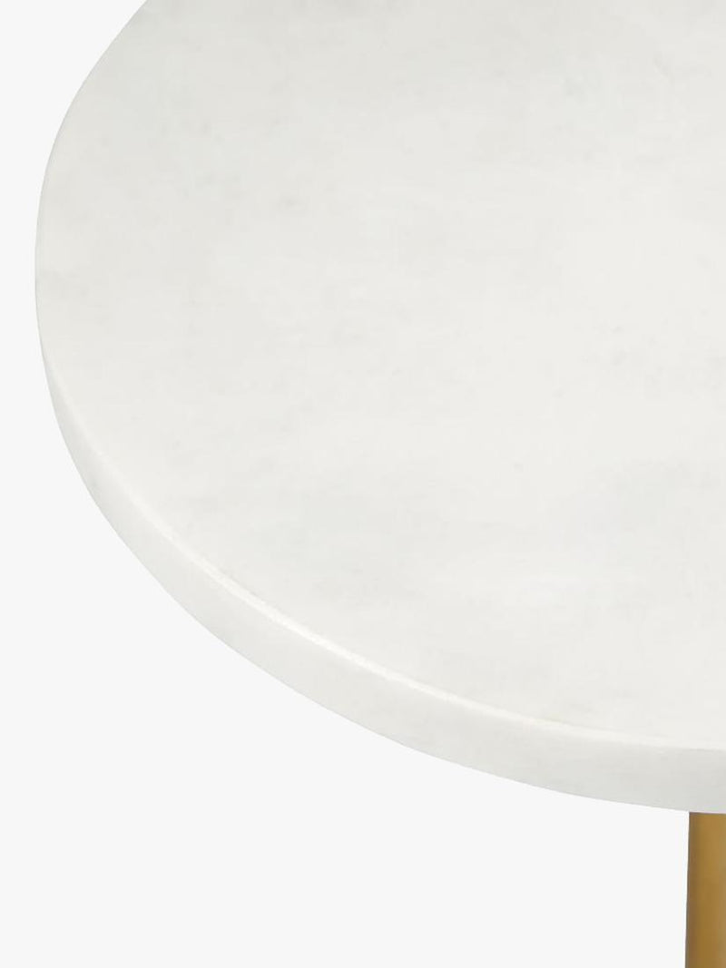 West Elm Hudson side table with marble top and walnut base, UK version