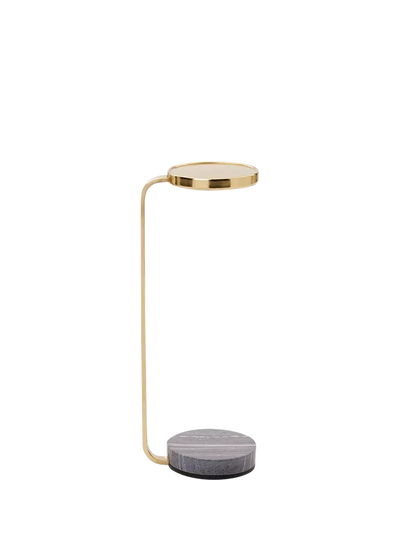 John Lewis West Elm Murray Marble Base Drinks Table Antique Brass- Buy online at McGrocer