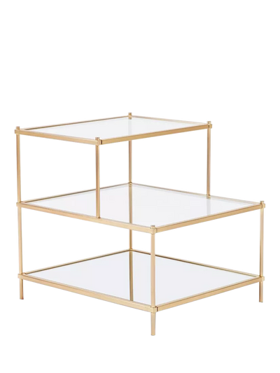 John Lewis West Elm Terrace Side Table Antique Brass H59.4 x W51.1 x D61cm- Buy online at McGrocer
