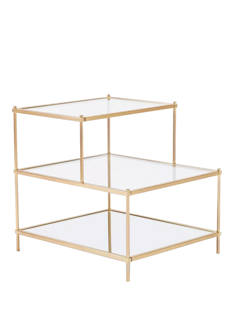 West Elm Terrace Side Table Antique Brass 59cm height - British product