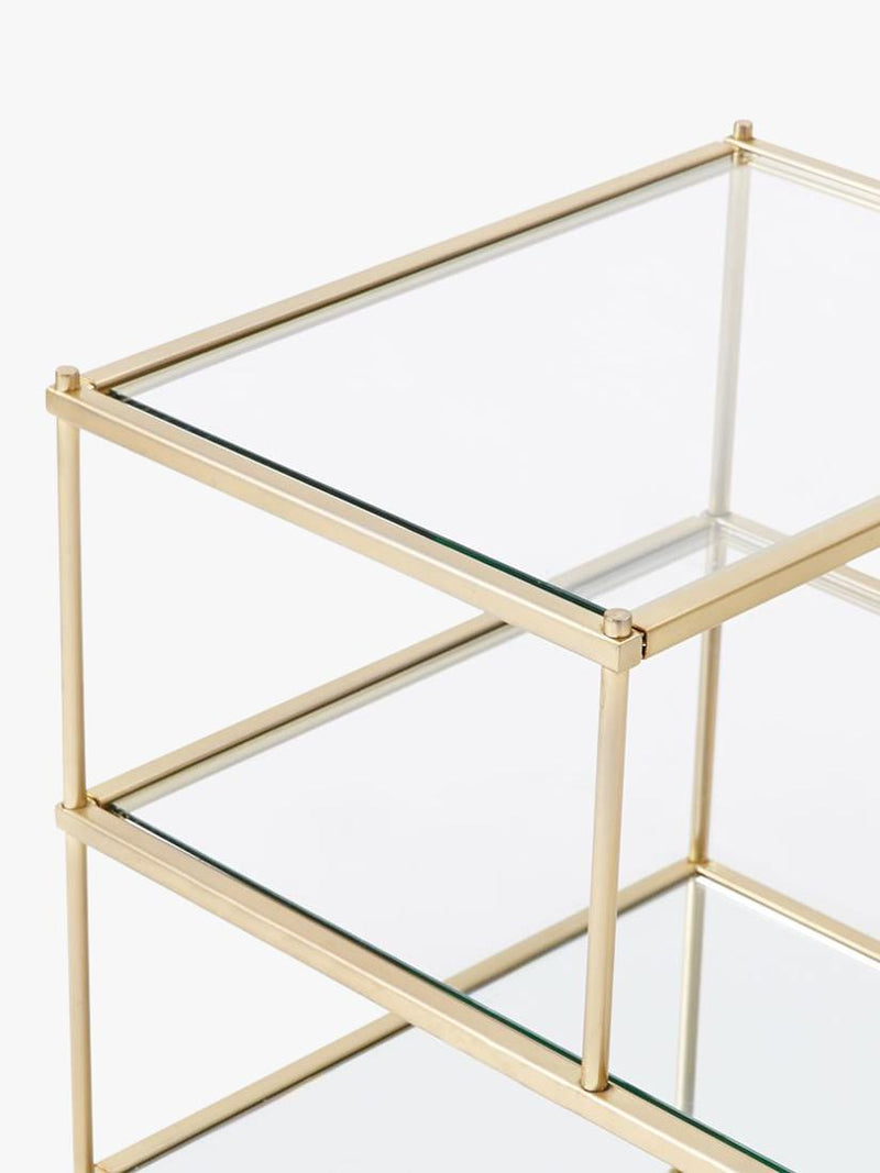 West Elm Terrace Side Table Antique Brass 59cm height - British product