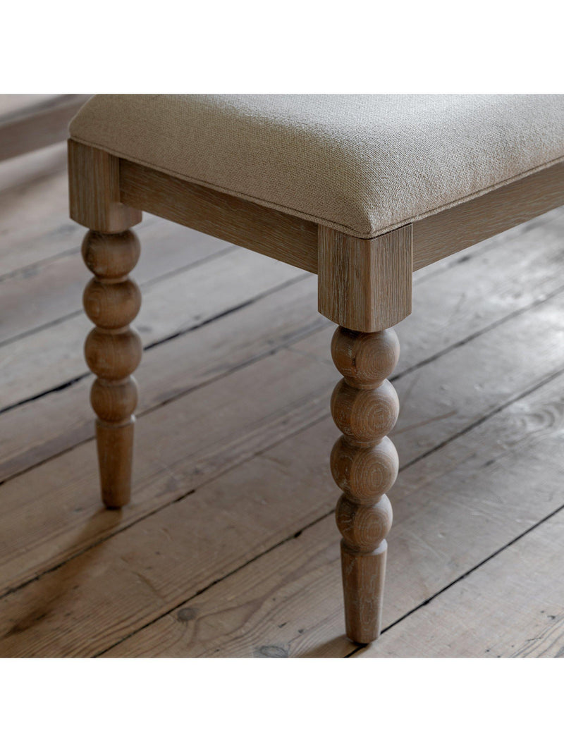 Gallery Direct Bessemer oak upholstered dining bench 145cm, UK version