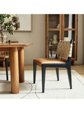 West Elm Dunham dining chair with leather and fabric - British product