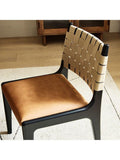 West Elm Dunham dining chair with leather and fabric - British product