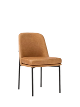 John Lewis West Elm Jack Leather & Metal Dining Chair, Sesame- Buy online at McGrocer