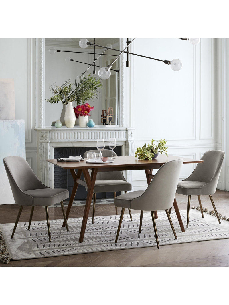 West Elm dining chair silver mid-century, imported from the UK