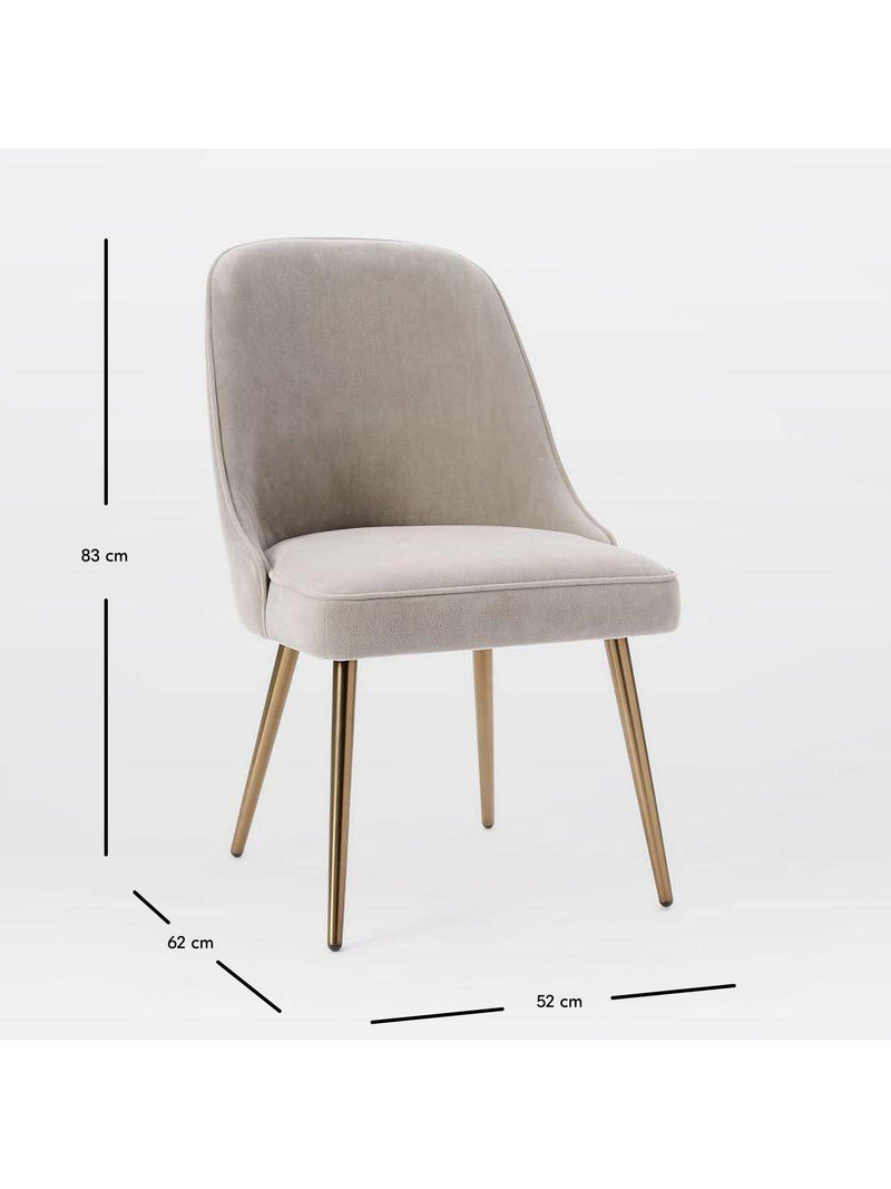 West Elm dining chair silver mid-century, imported from the UK