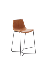 John Lewis West Elm Slope Leather Bar Counter Stool, Nut- Buy online at McGrocer