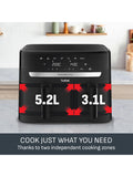 Tefal Easy Fry dual drawer air fryer 8.3L black - British product