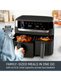 Tefal Easy Fry dual drawer air fryer 8.3L black - British product