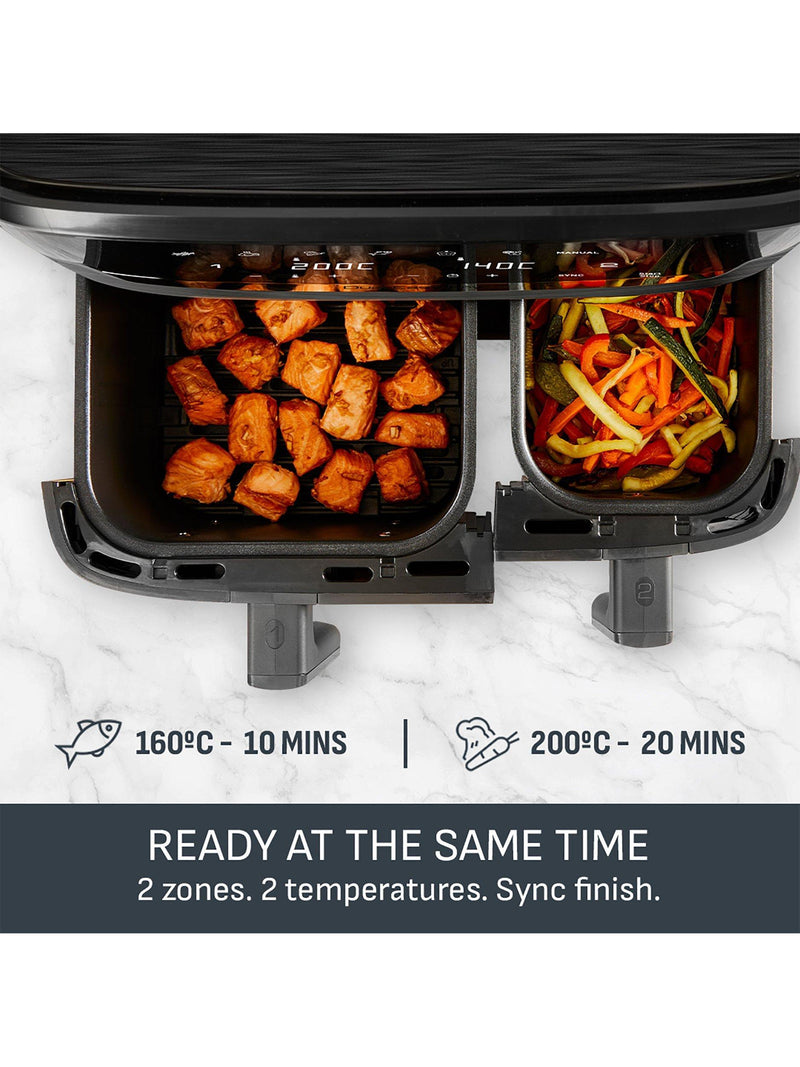 Tefal Easy Fry dual drawer air fryer 8.3L black - British product