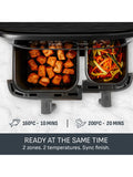 Tefal Easy Fry dual drawer air fryer 8.3L black - British product