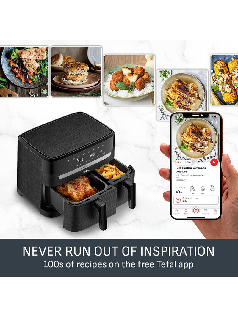Tefal Easy Fry dual drawer air fryer 8.3L black - British product