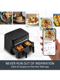 Tefal Easy Fry dual drawer air fryer 8.3L black - British product