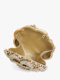 Dune London floral diamante clutch bag, gold (British brand)